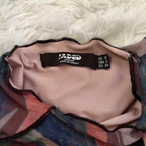 Jaded London marble print off shoulder glove dress - Picture 2 of 4